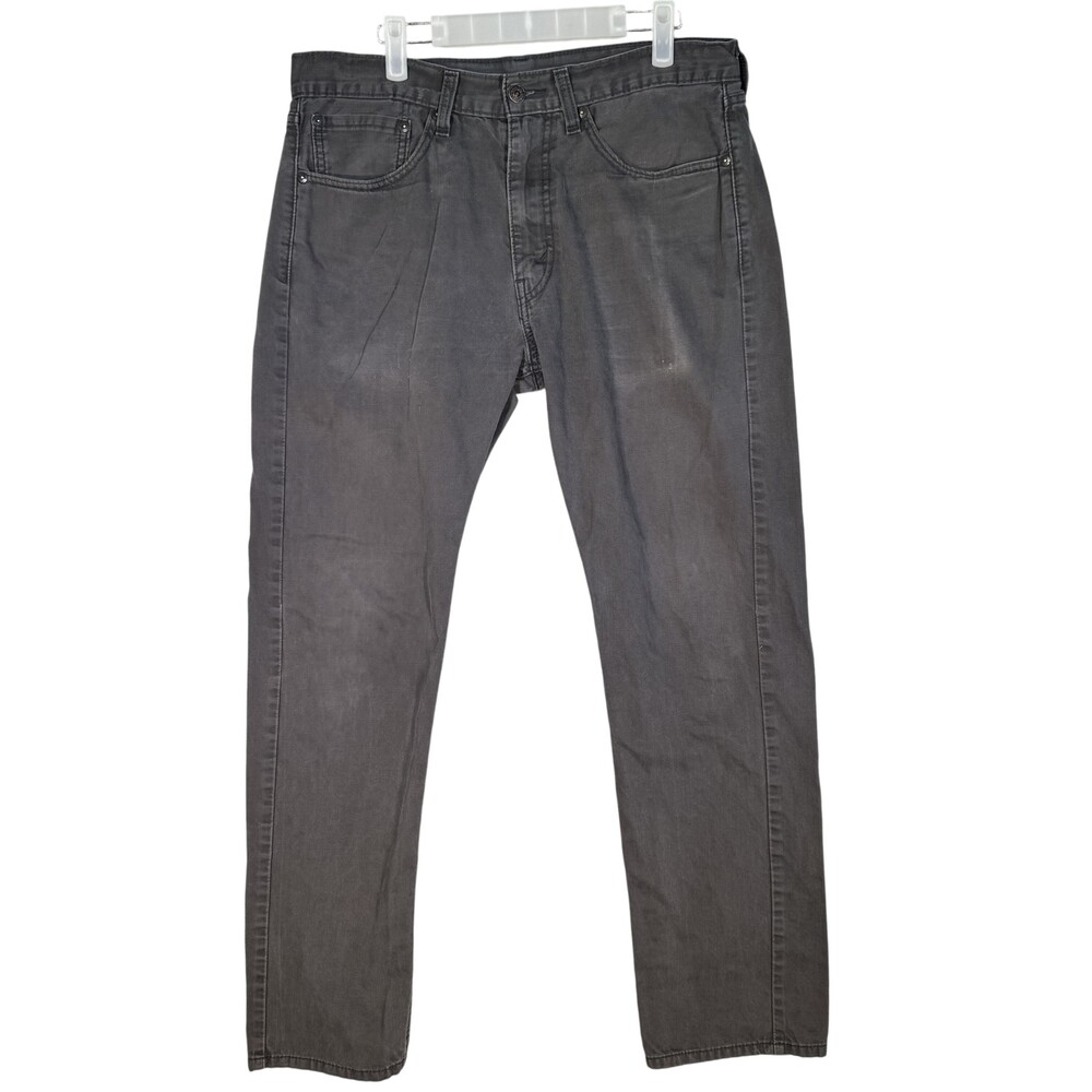 Levis 505 Jeans Mens 34x34 Gray Straight Leg Classic Fit Denim Pants